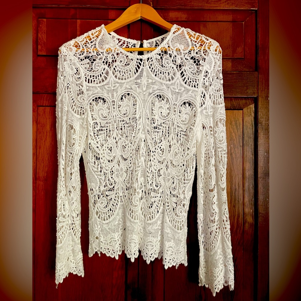 White Lauren Ralph Lauren lace sweater/top